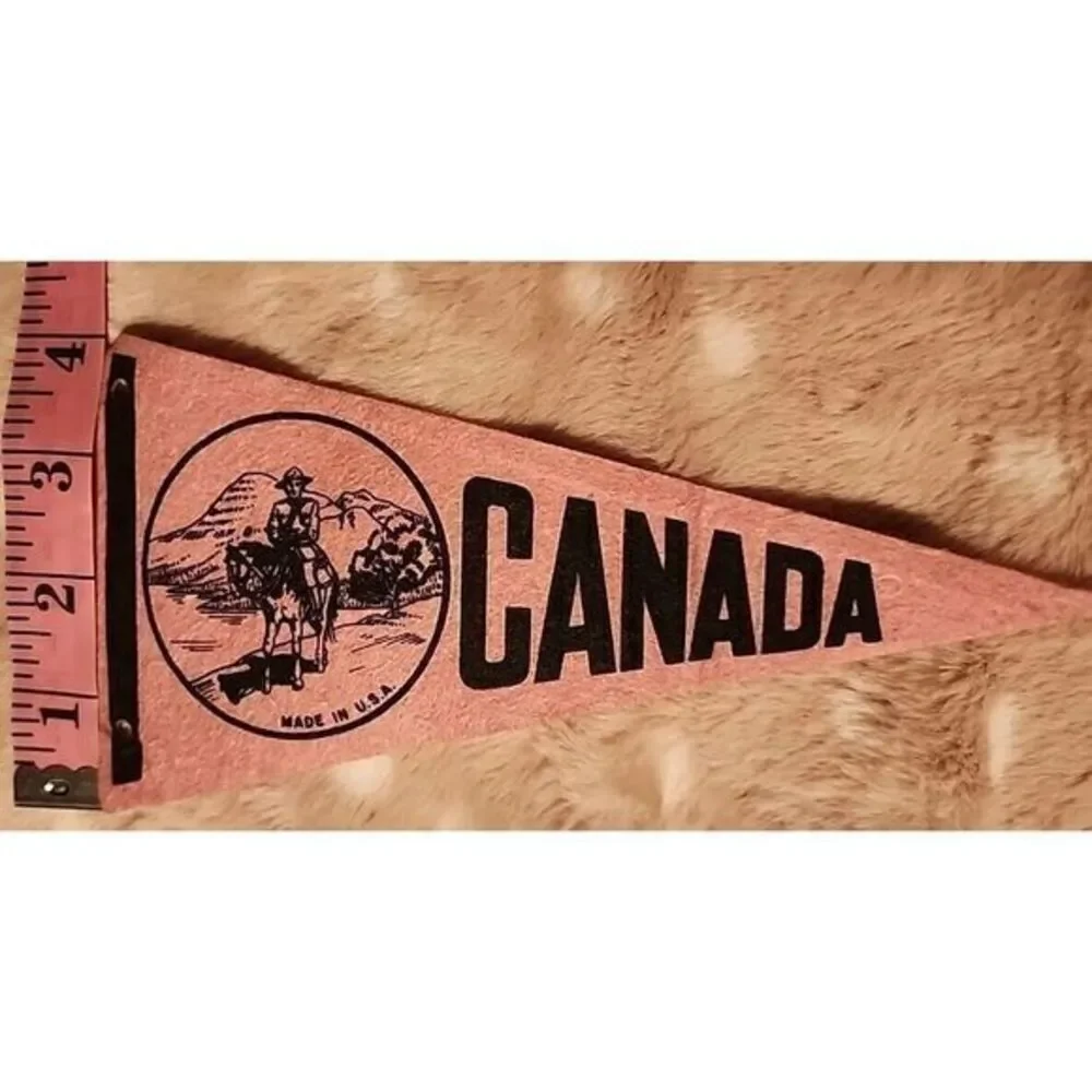 Vintage Canada Travel Souvenir Mini-Pennant,‎ Horse And Rider